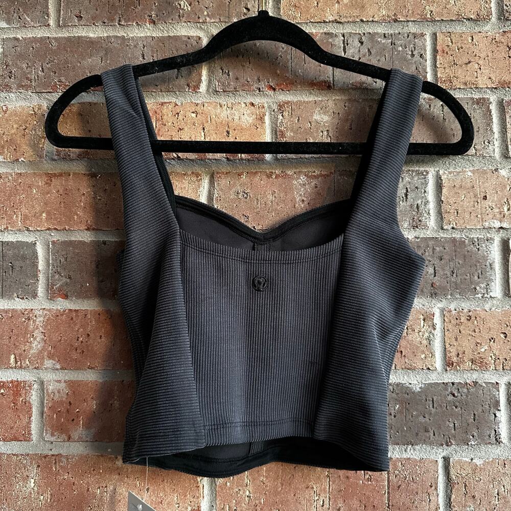 Lululemon Ribbed Softstreme Sweetheart Black Tank Small - Picture 2 of 4